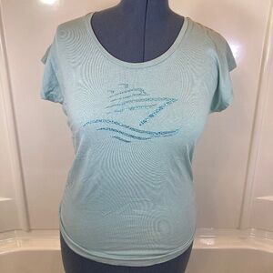 Disney Cruise Line Blue Sz S Short Sleeve Shirt Rhinestone Accent Worn Once